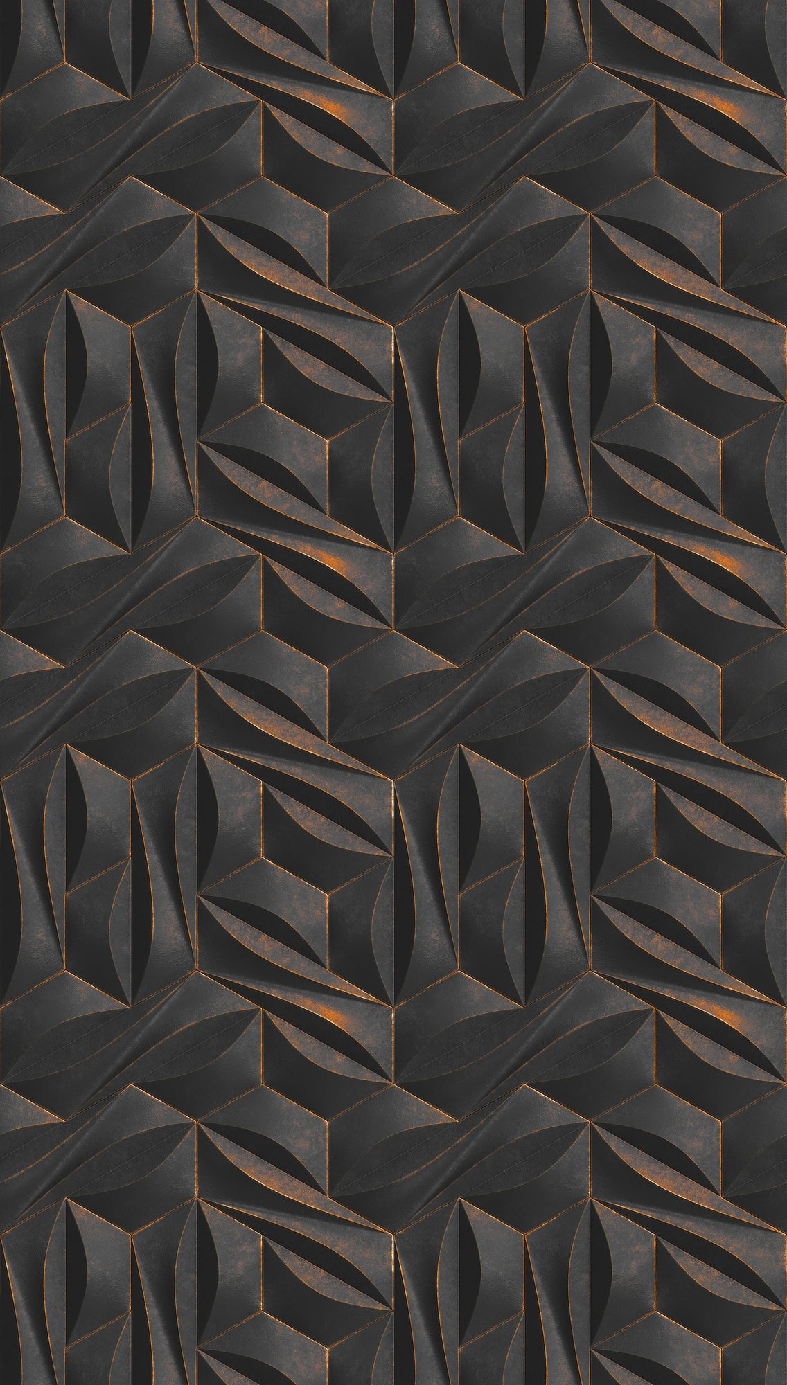 Fototapete Geometrisch Schwarz Gold - 1,59 m x 2,80 m