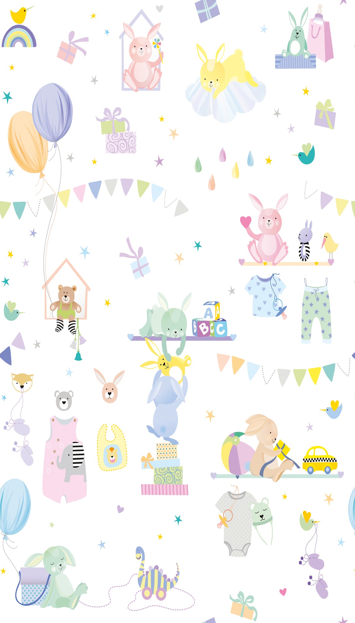 Fototapete Kinder Tiere Bunt - 1,59 m x 2,80 m
