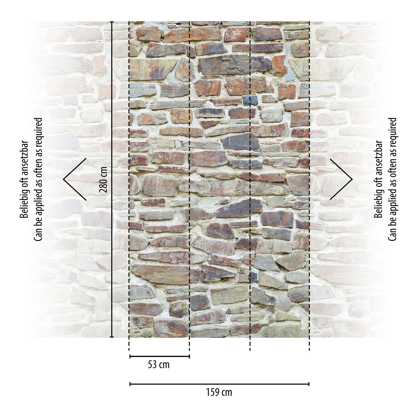 Fototapete Natursteinwand Rustikal – 2,80 m x 1,59 m