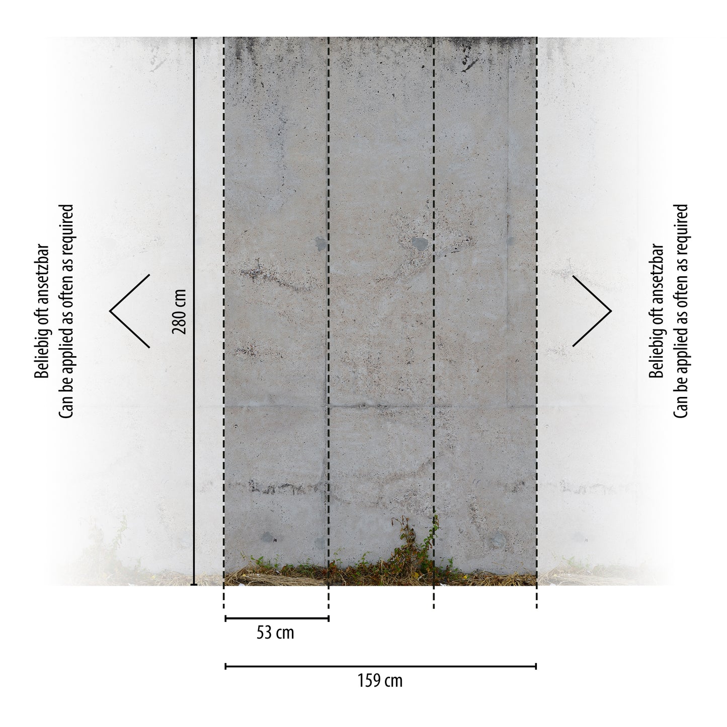Fototapete Betonwand Pur – 2,80 m x 1,59 m