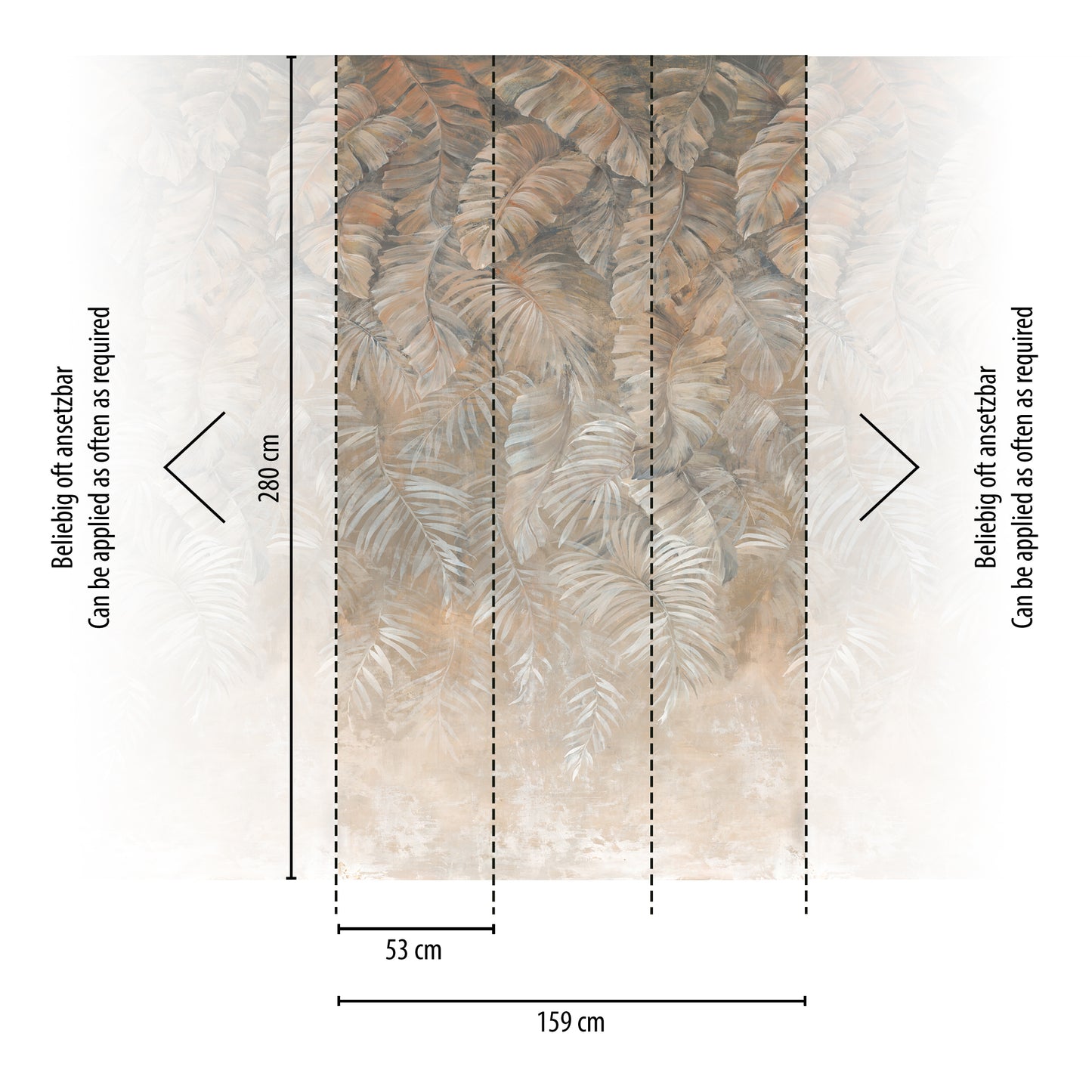 Fototapete Palmenblätter Beige – 2,80 m x 1,59 m