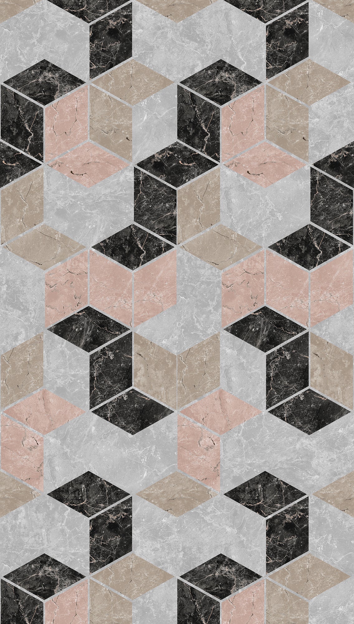 Fototapete Marmorwürfel Geometrisch - 1,59 m x 2,80 m