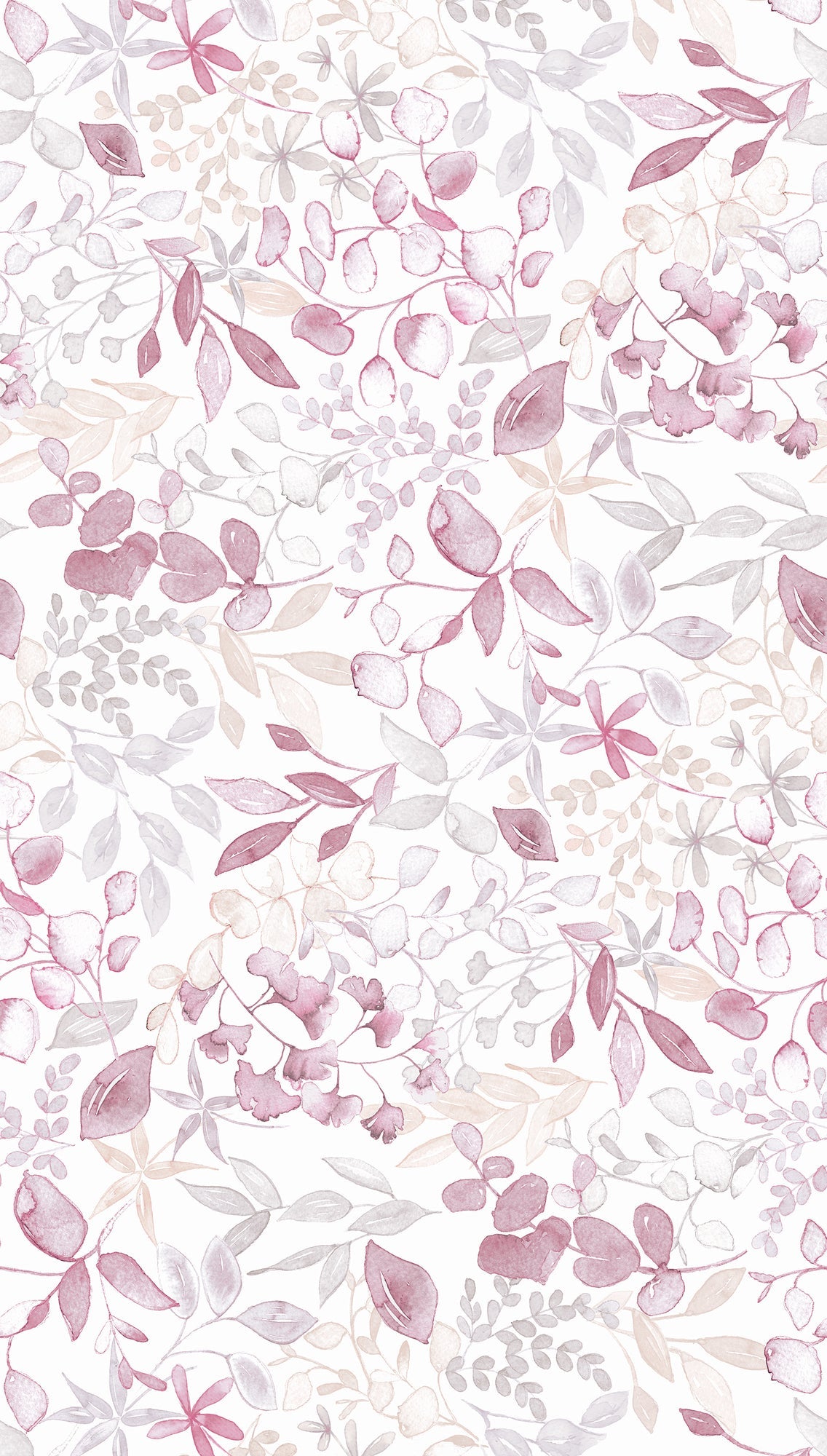 Fototapete Blumen Blätter Rosa Beige - 1,59 m x 2,80 m