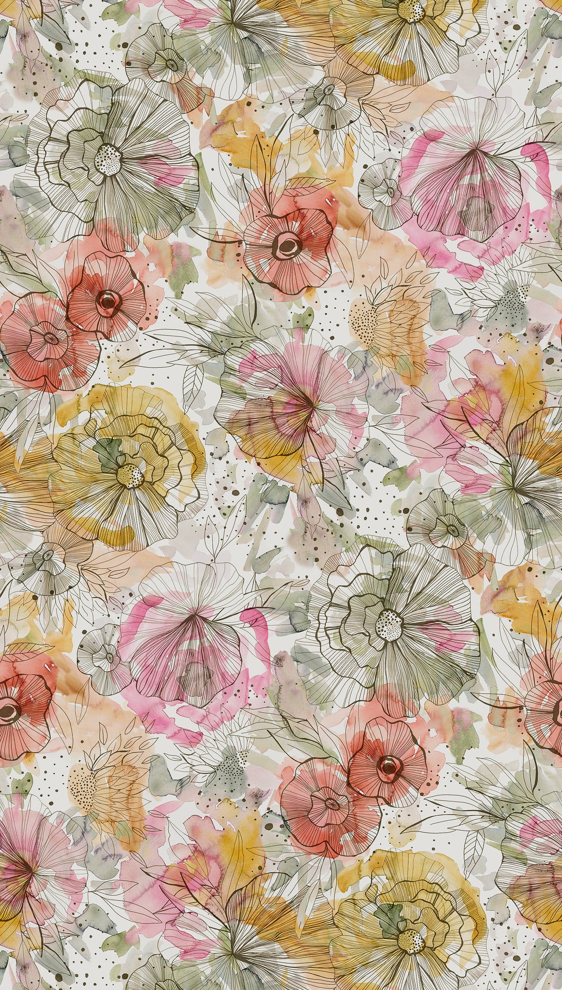 Fototapete Blumen Bunt - 1,59 m x 2,80 m