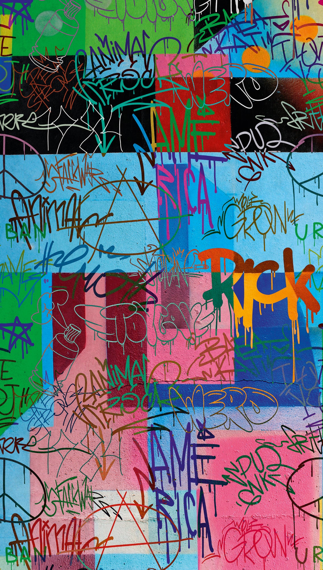Fototapete Graffiti Bunt - 1,59 m x 2,80 m