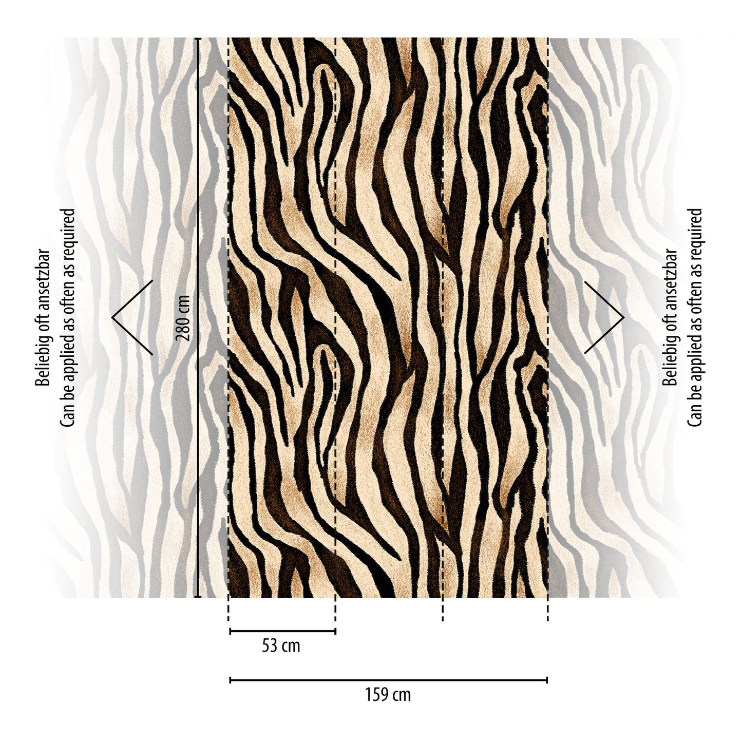 Fototapete Zebra Look – 1,59 m x 2,80 m