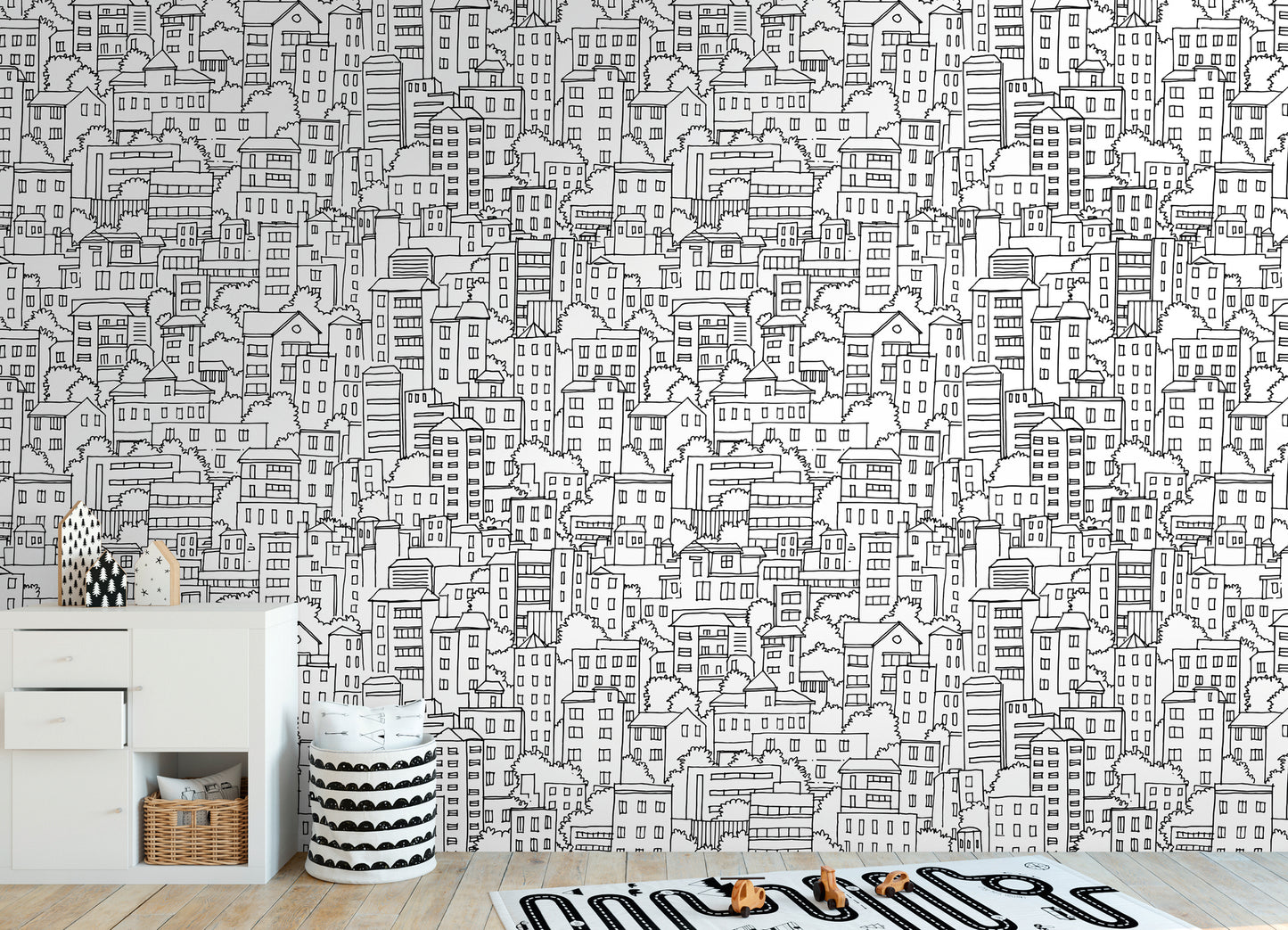 Fototapete City Line Art – 1,59 m x 2,80 m