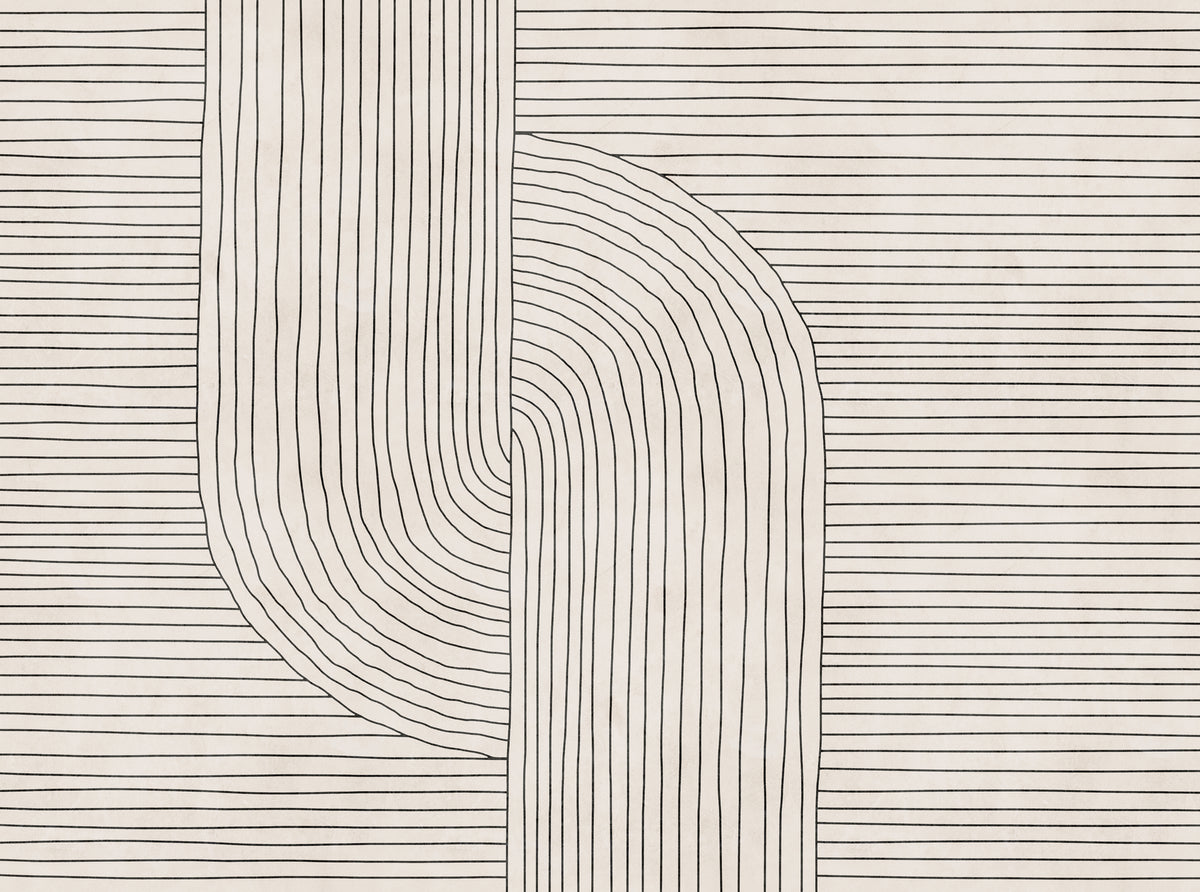 Fototapete Linien Beige - 3,71 m x 2,80 m