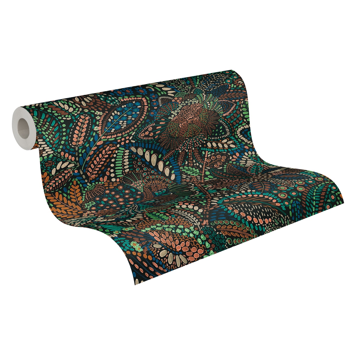 Mustertapete Florales Punkt-Mosaik Bunt - 10,05 m x 0,53 m