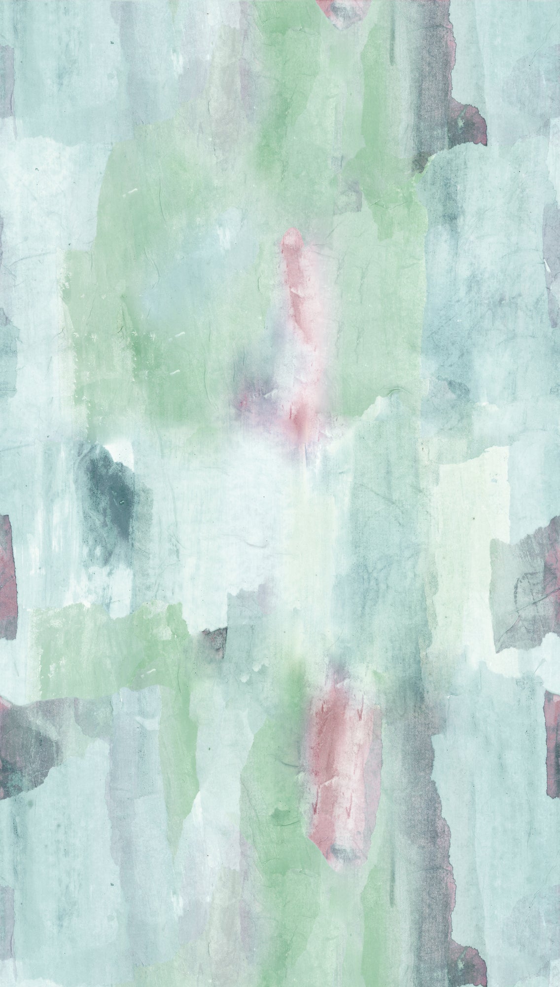 Fototapete Aquarell Grün Blau Rosa - 1,59 m x 2,80 m