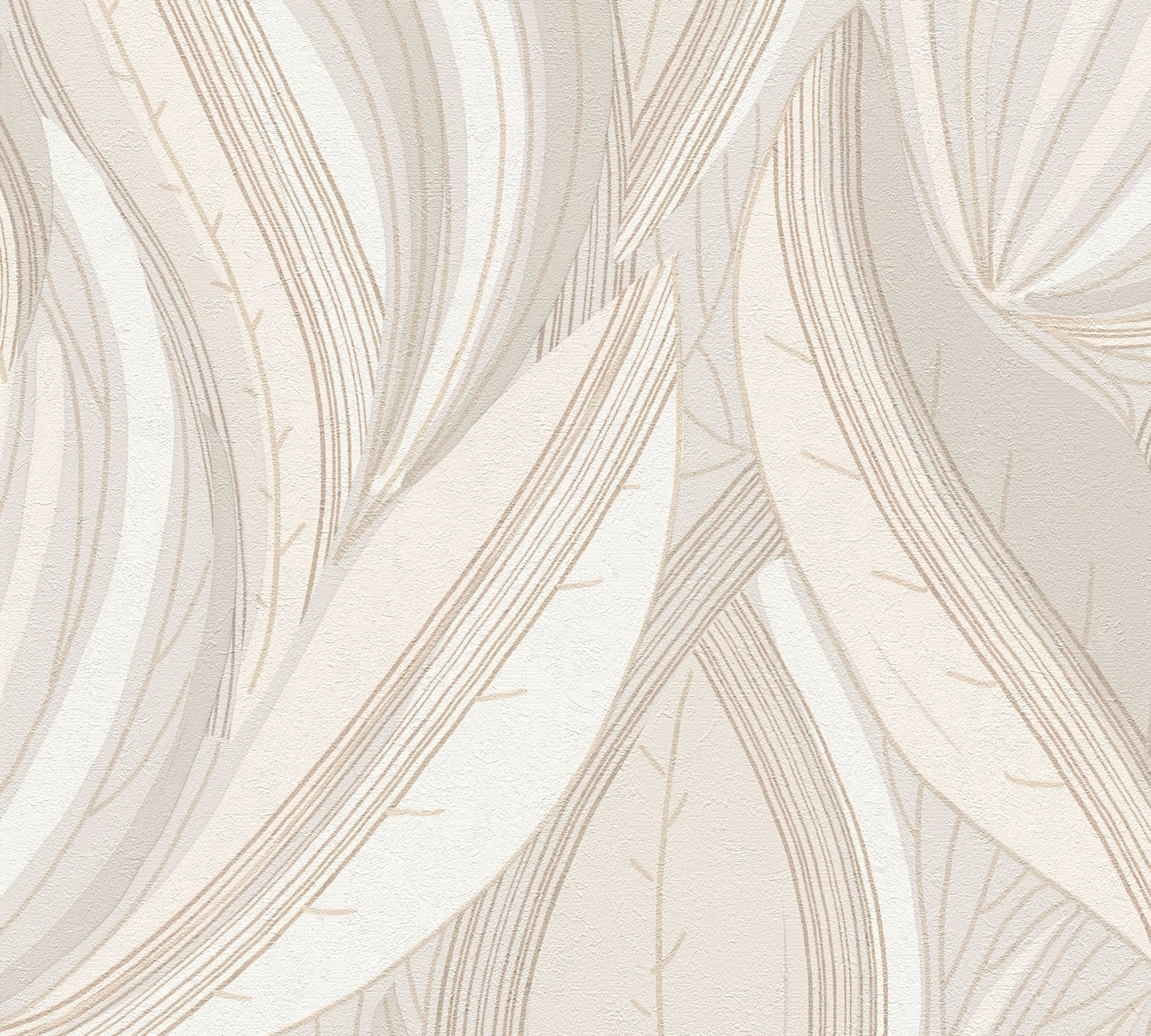Livingwalls Metropolitan Stories Hot Spots Nils - Waikiki Beach Blätter Creme - 10,05 m x 0,53 m