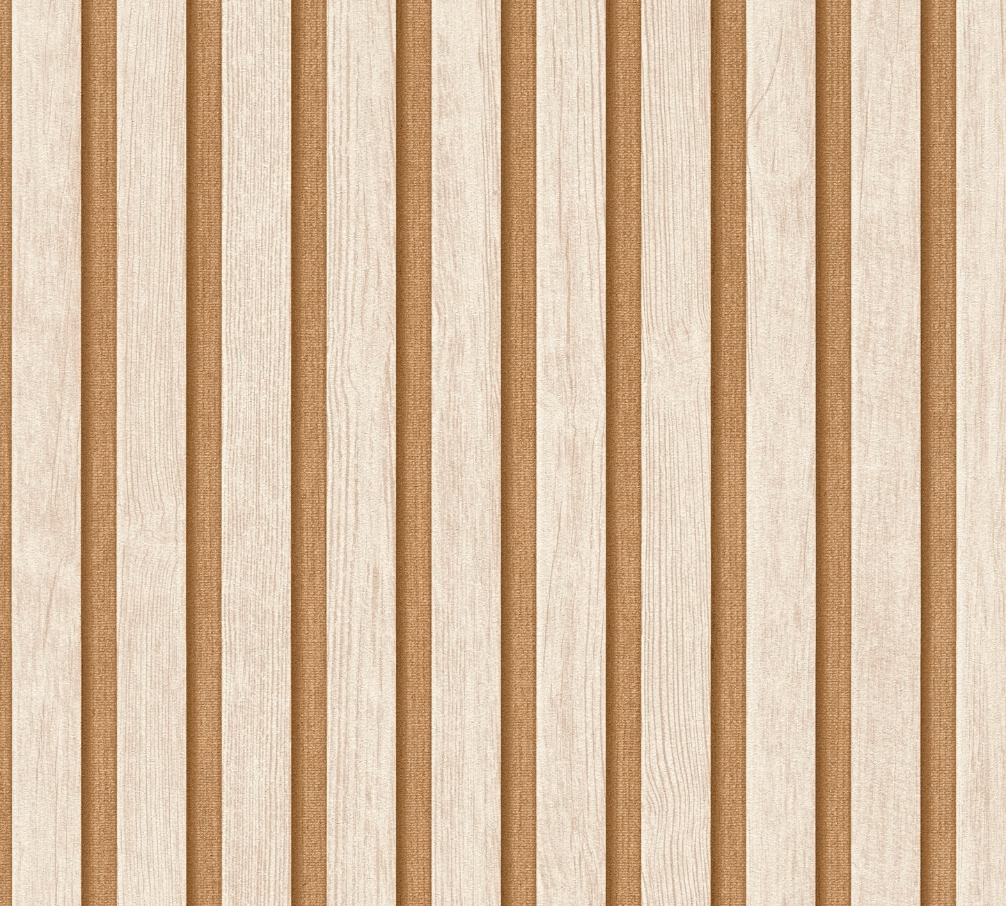 Mustertapete Holzlamellen Hellbraun - 10,05 m x 0,53 m