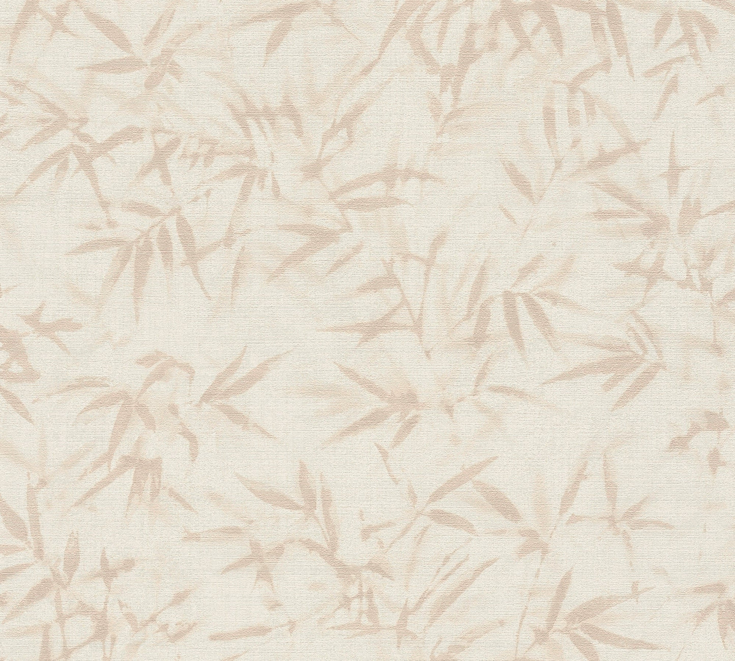 Mustertapete Bambusblätter Pastellrosa - 10,05 m x 0,53 m