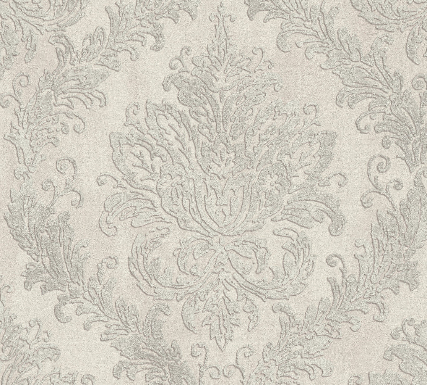 Mustertapete Barock-Ornament Cremeweiß - 10,05 m x 0,53 m