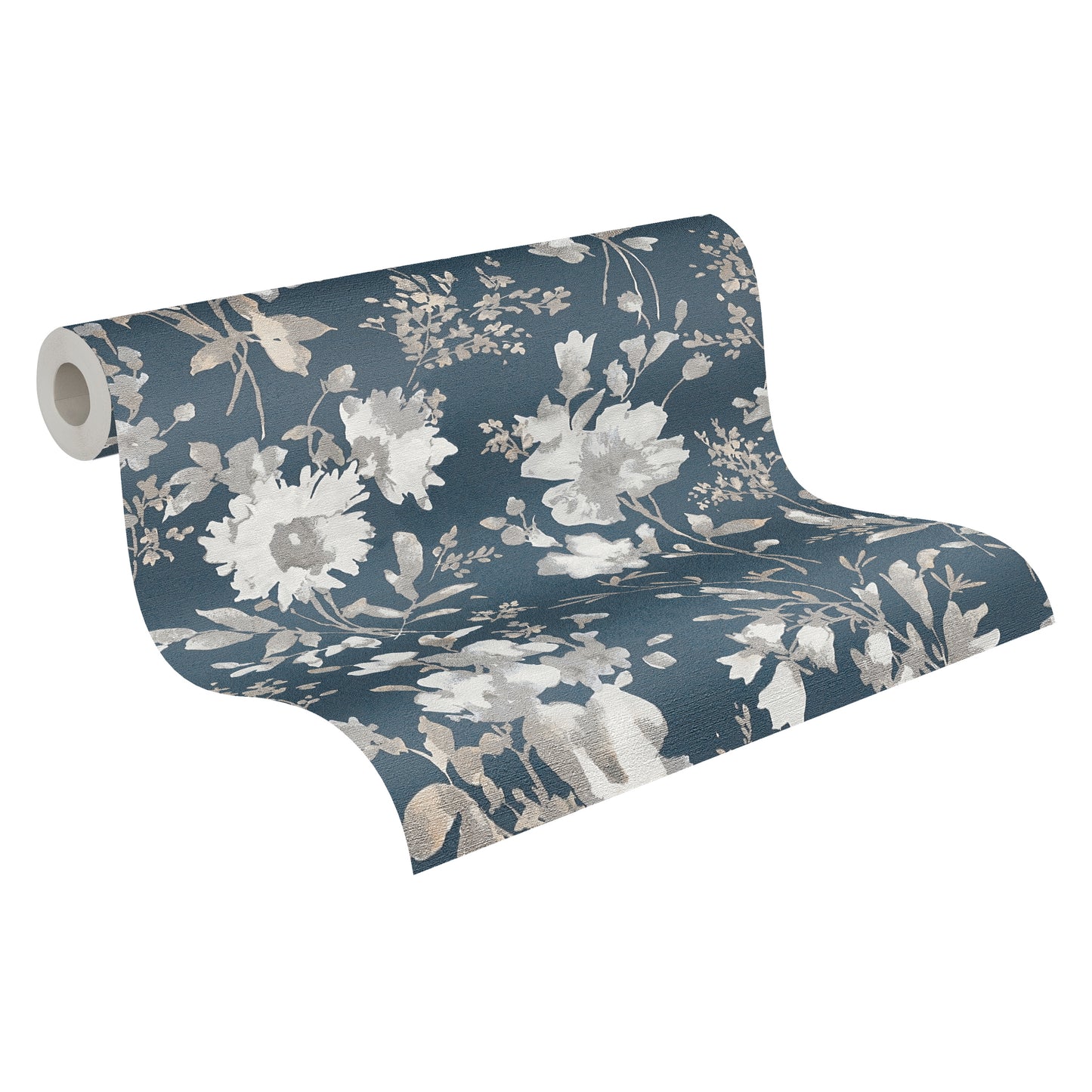 Livingwalls CosmoLiving Petal Poetry-Unfold Blüten Blau Metallic - 10,05 m x 0,53 m
