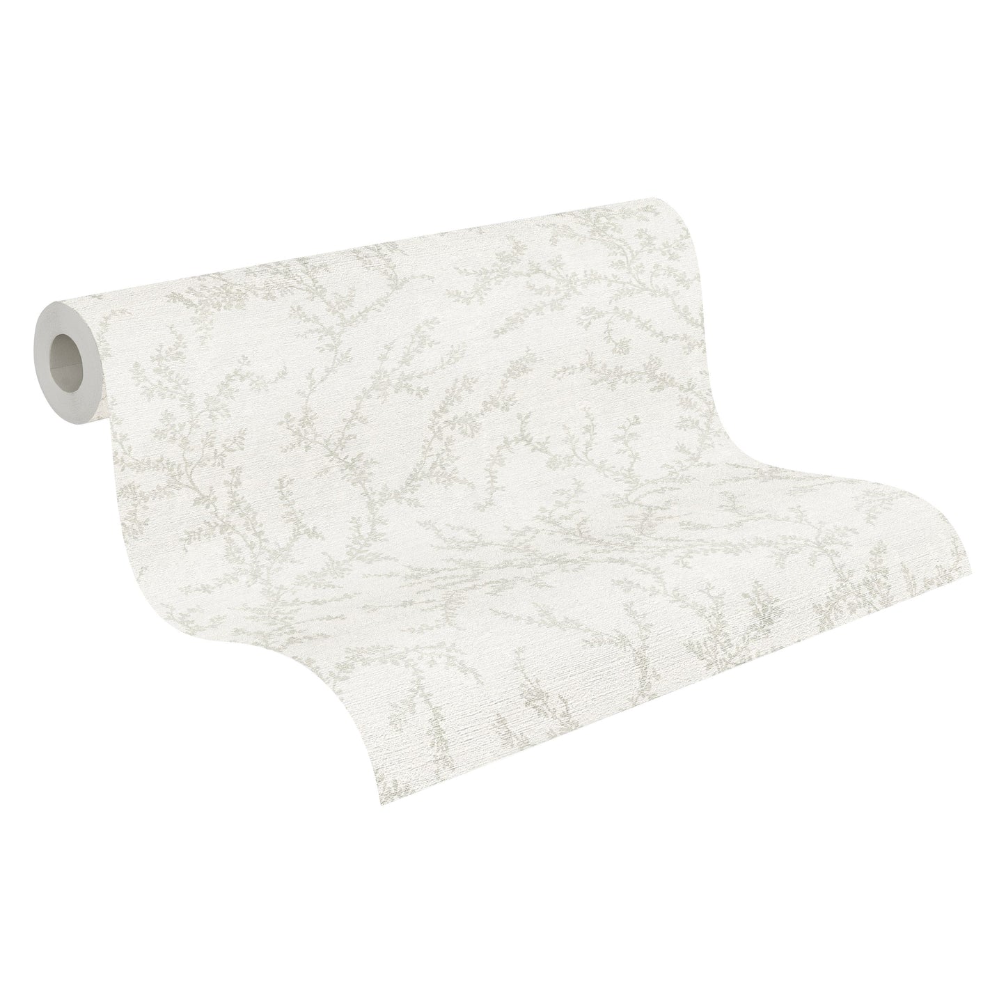Mustertapete Zarte Blattranken Hellbeige - 10,05 m x 0,53 m