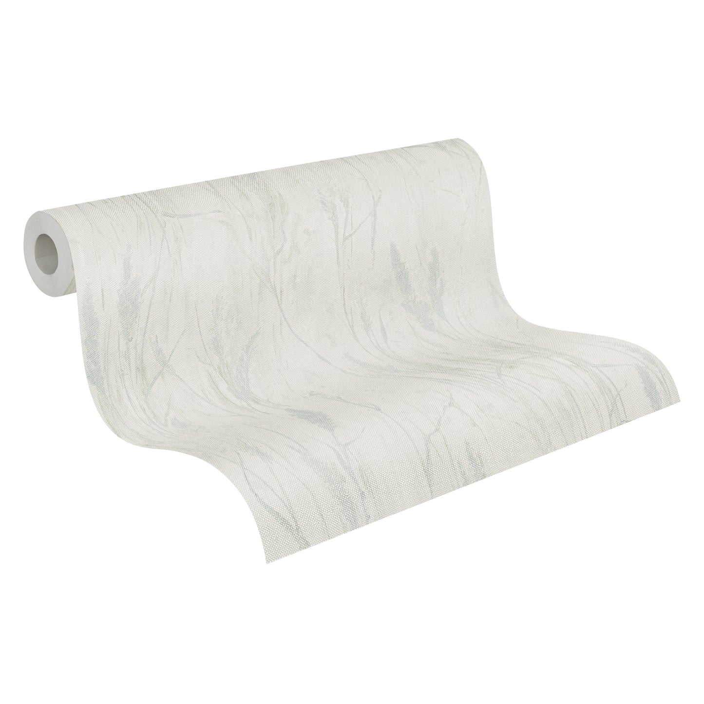 Mustertapete Gräser-Silhouette Mint-Grau - 10,05 m x 0,53 m