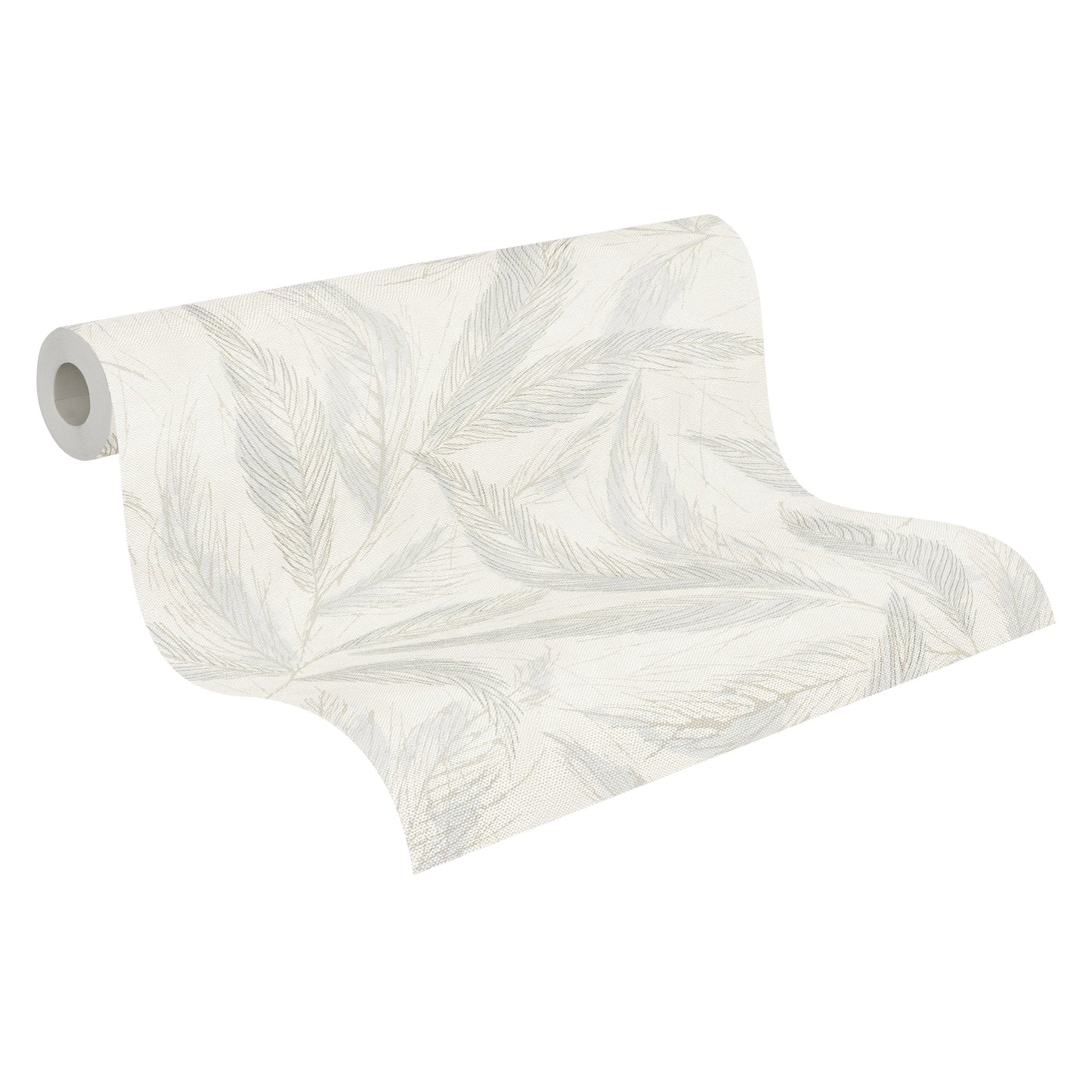 Mustertapete Farn-Blätter Mint-Beige - 10,05 m x 0,53 m