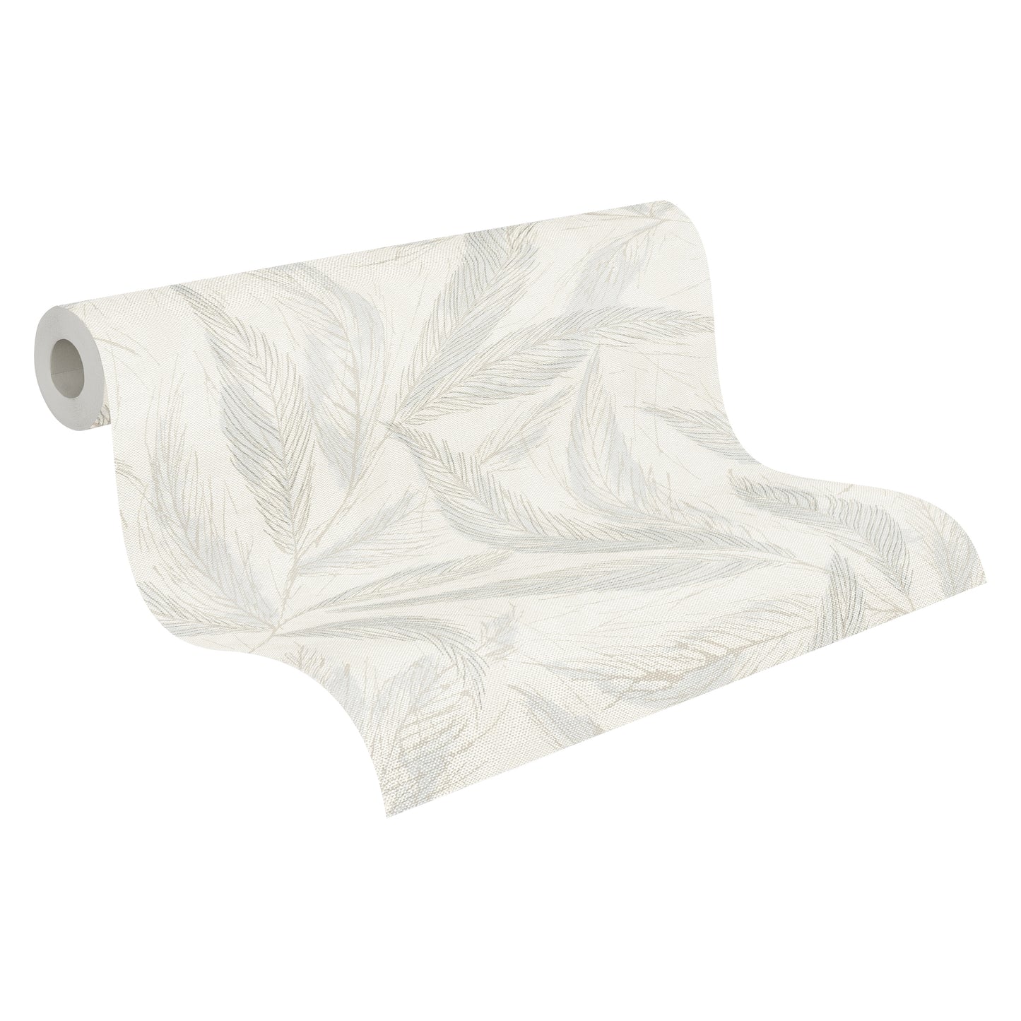 Mustertapete Farn-Blätter Mint-Beige - 10,05 m x 0,53 m