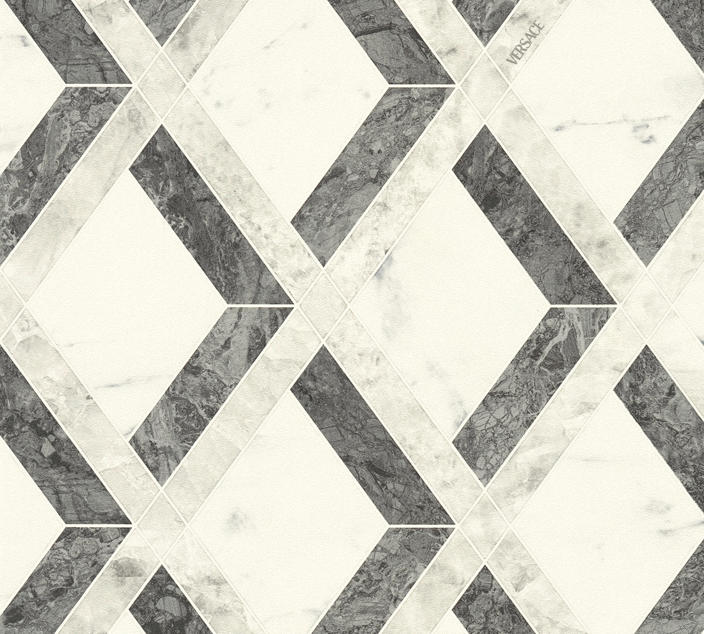 Versace Tarsia Grau Schwarz - 10,05 m x 0,70 m