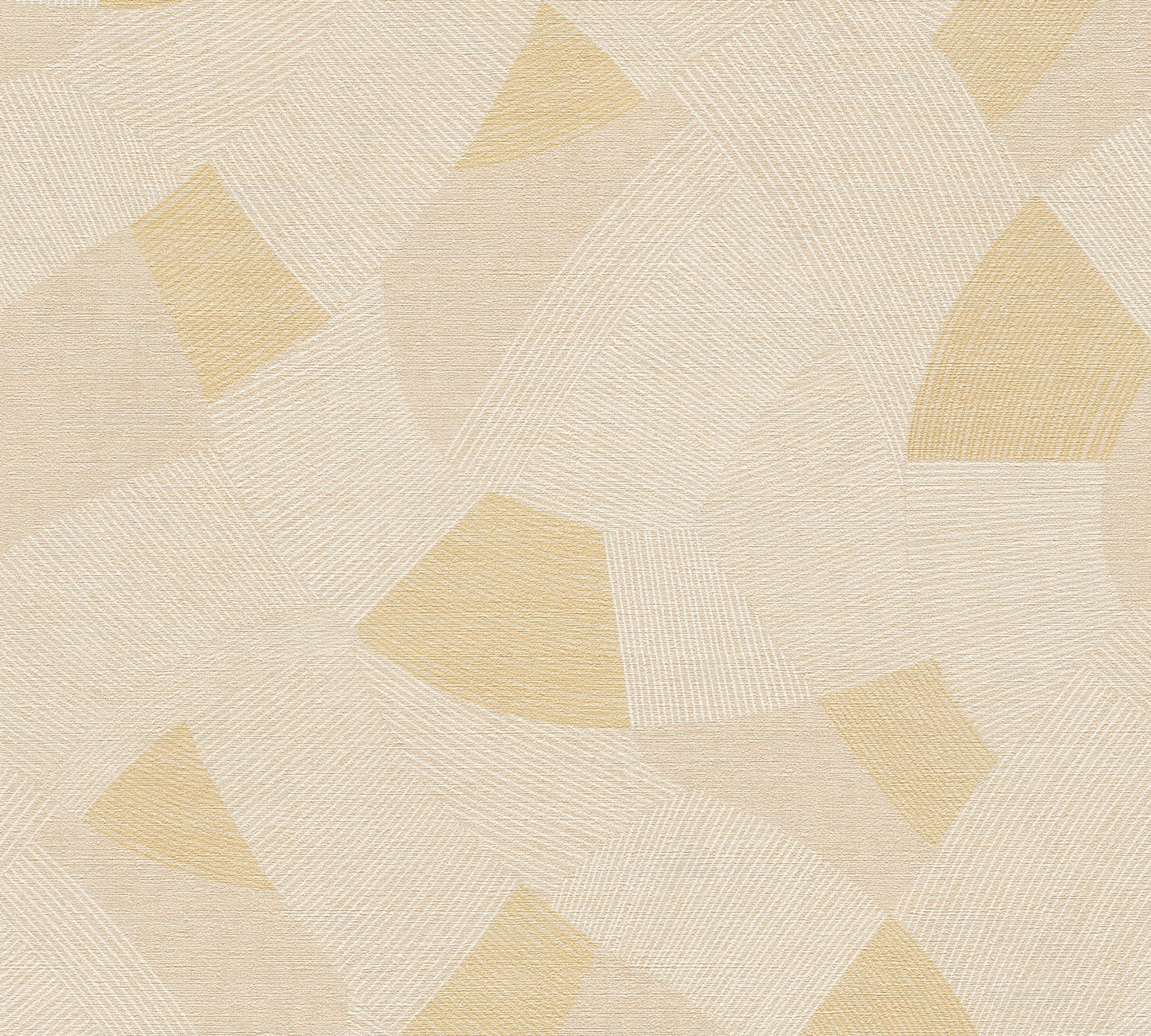 Mustertapete Geometrische Bögen Beige-Gelb - 10,05 m x 0,53 m