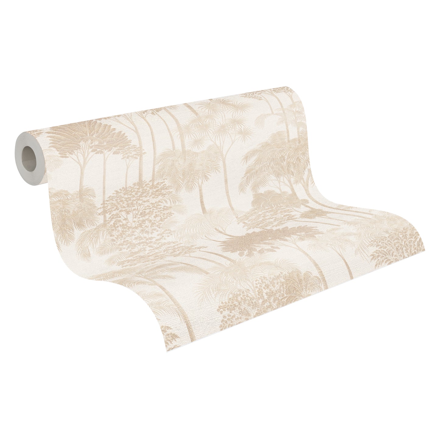 Mustertapete Dschungel-Silhouette Beige - 10,05 m x 0,53 m