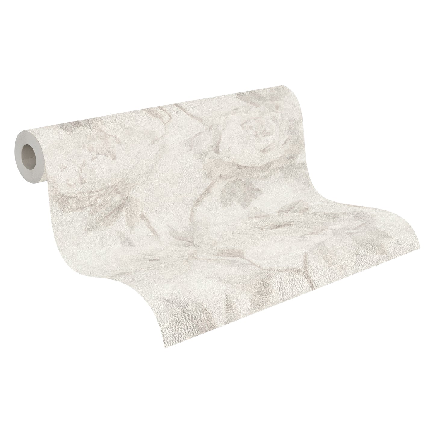 Mustertapete Pfingstrosen Hellbeige & Creme - 10,05 m x 0,53 m