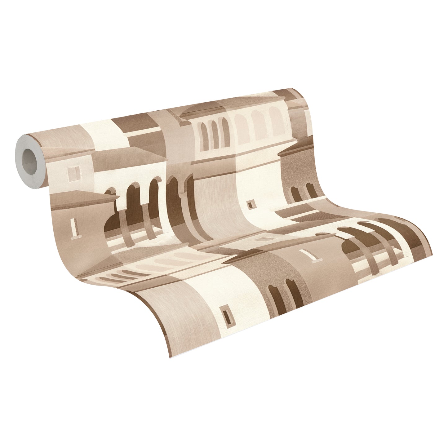 Mustertapete Mediterrane Architektur Beige - 10,05 m x 0,53 m