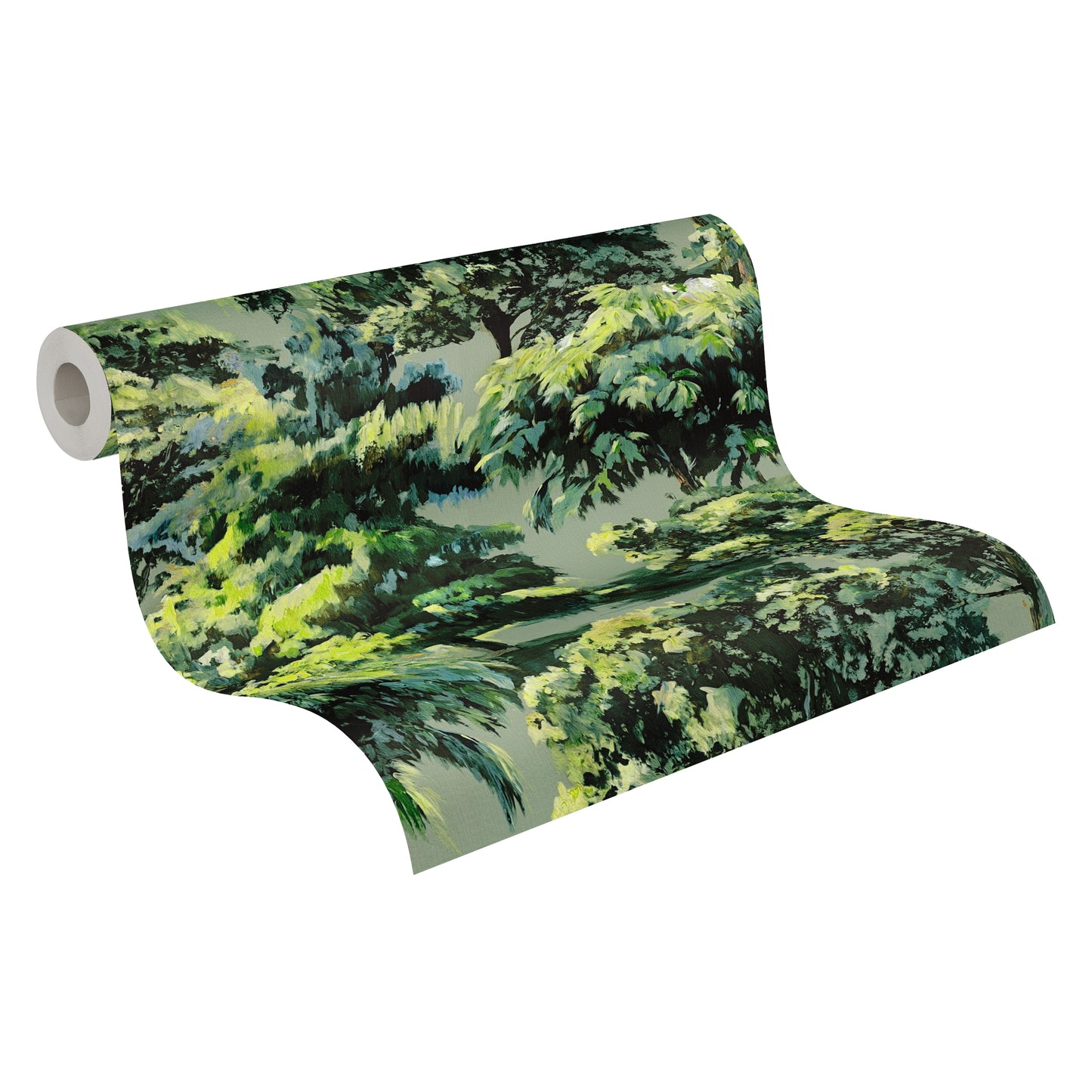 Mustertapete Waldlandschaft Grün - 10,05 m x 0,53 m