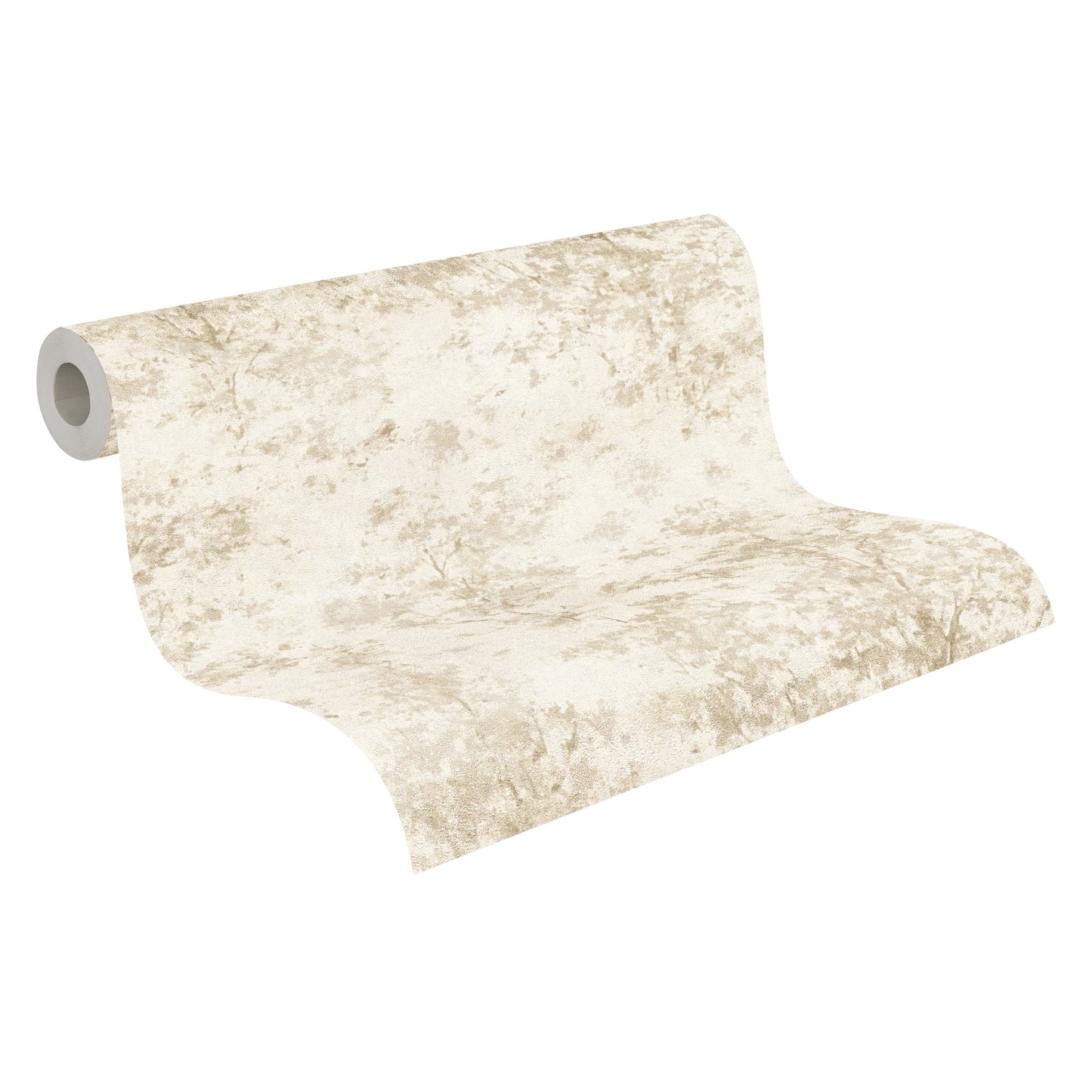 Mustertapete Baum-Silhouette Creme-Beige - 10,05 m x 0,53 m