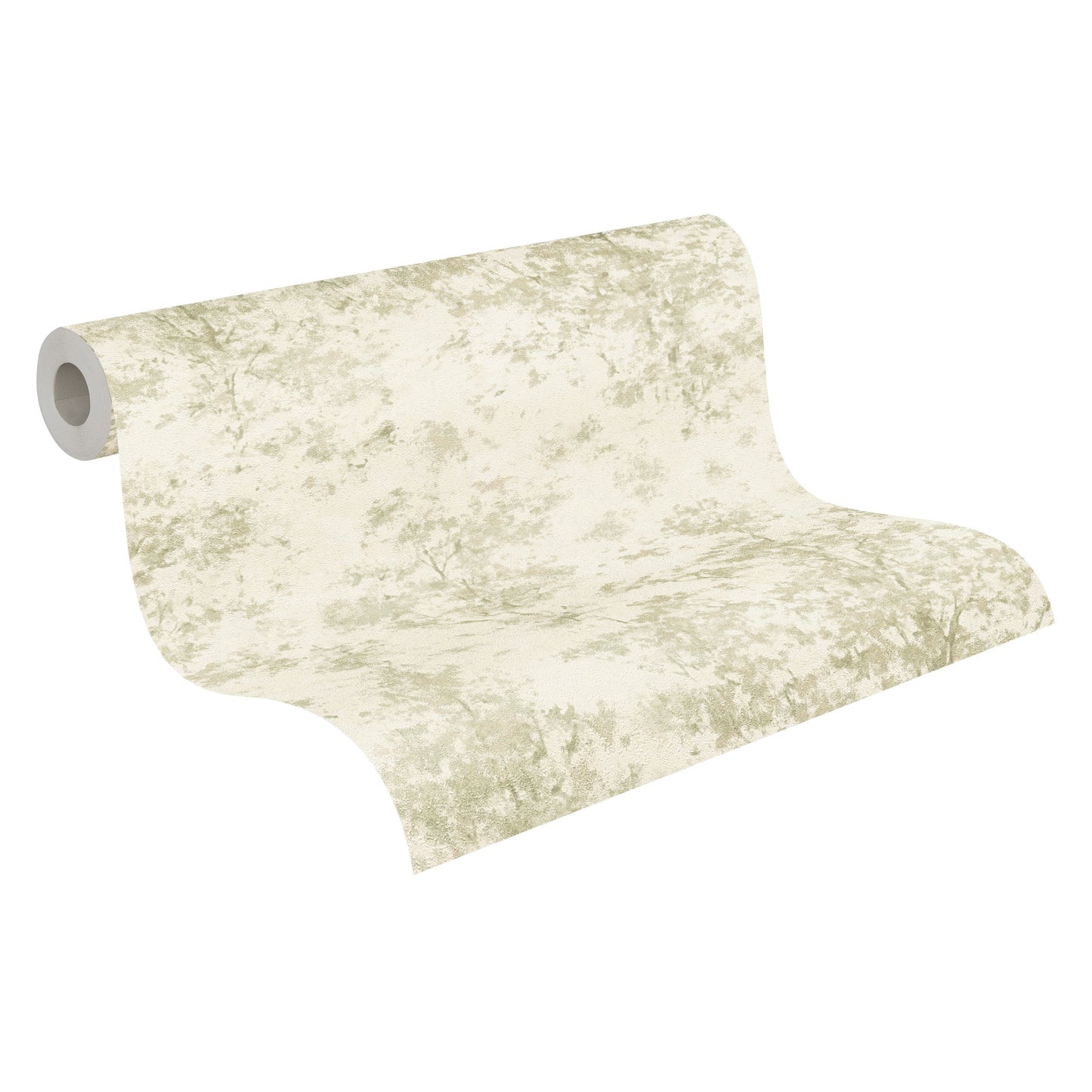 Mustertapete Baum-Silhouette Salbeibeige - 10,05 m x 0,53 m