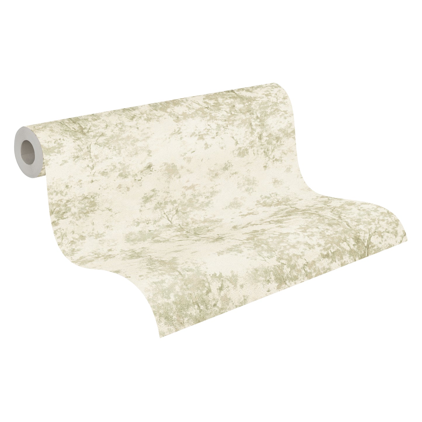 Livingwalls Vibes & Styles Astrid - Whispering Woods Bäume Creme Grün - 10,05 m x 0,53 m