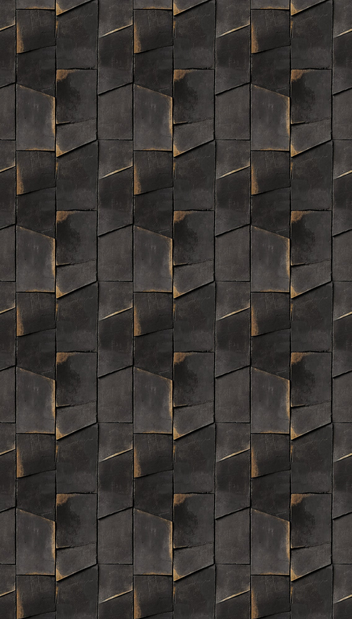 Fototapete Geometrie Schwarz Gold - 1,59 m x 2,80 m