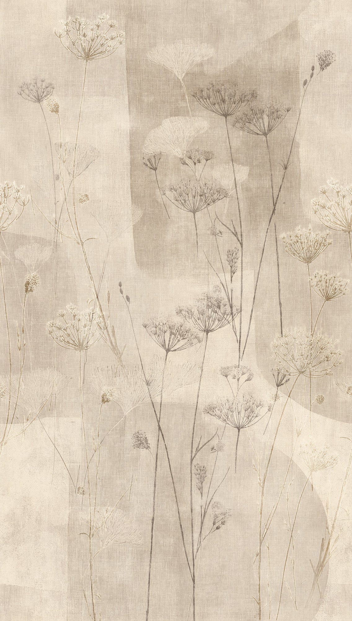 Fototapete Wiesenblumen Beige - 1,59 m x 2,80 m