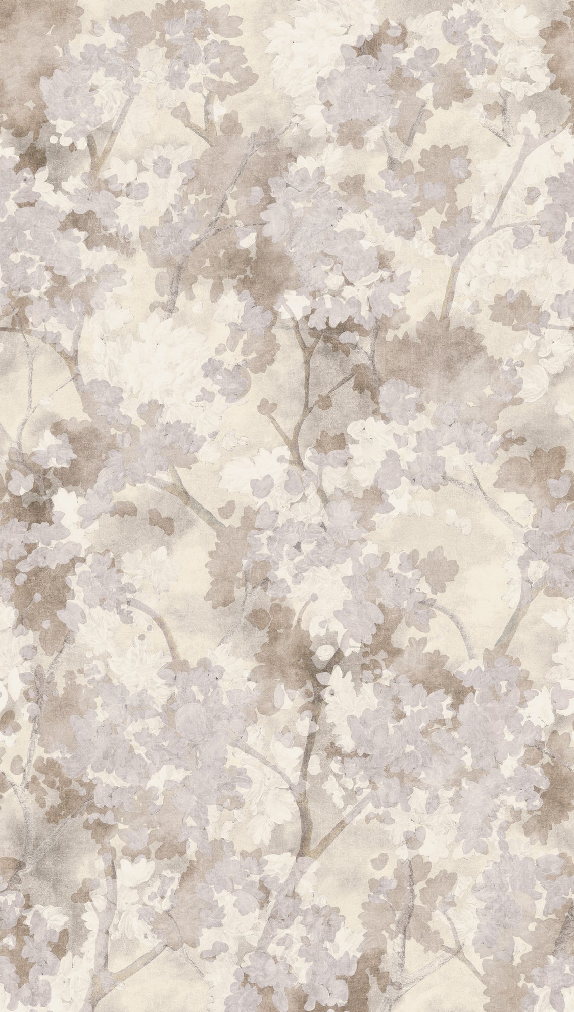 Fototapete Kirschblüten Beige Grau - 1,59 m x 2,80 m