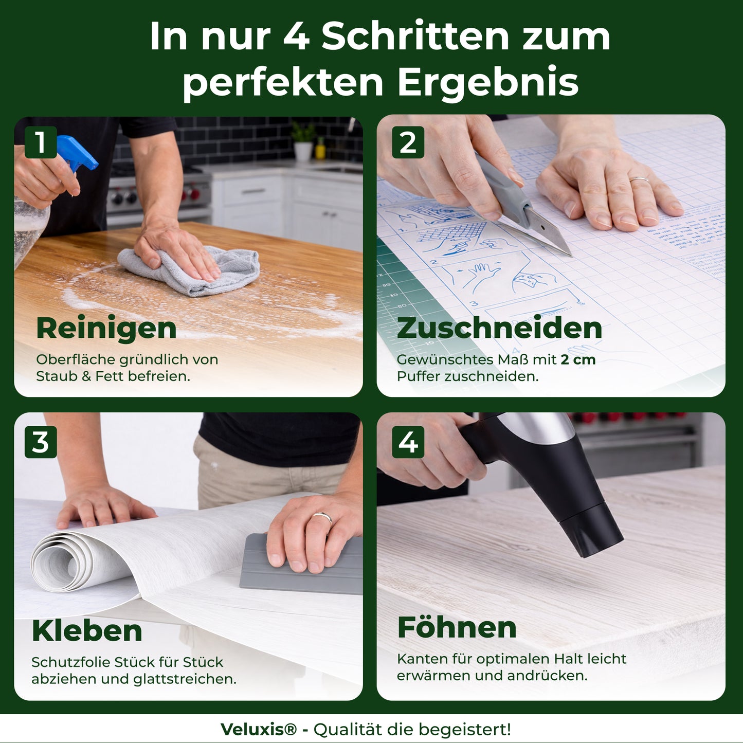 Cuttermesser & Folien Rakel Set von Veluxis