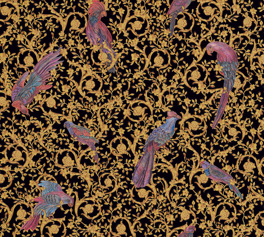 Versace Barocco Birds Gold Schwarz - 10,05 m x 0,70 m