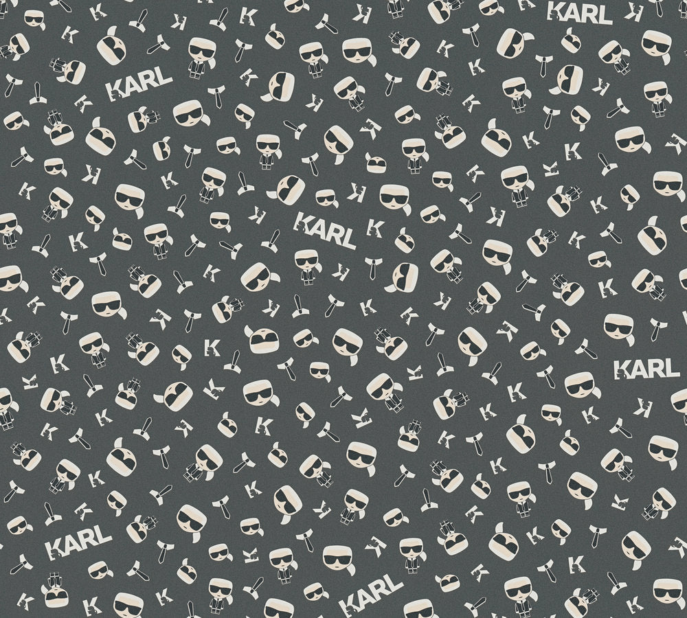 Karl Lagerfeld Ikonik Beige Schwarz - 10,05 m x 0,53 m