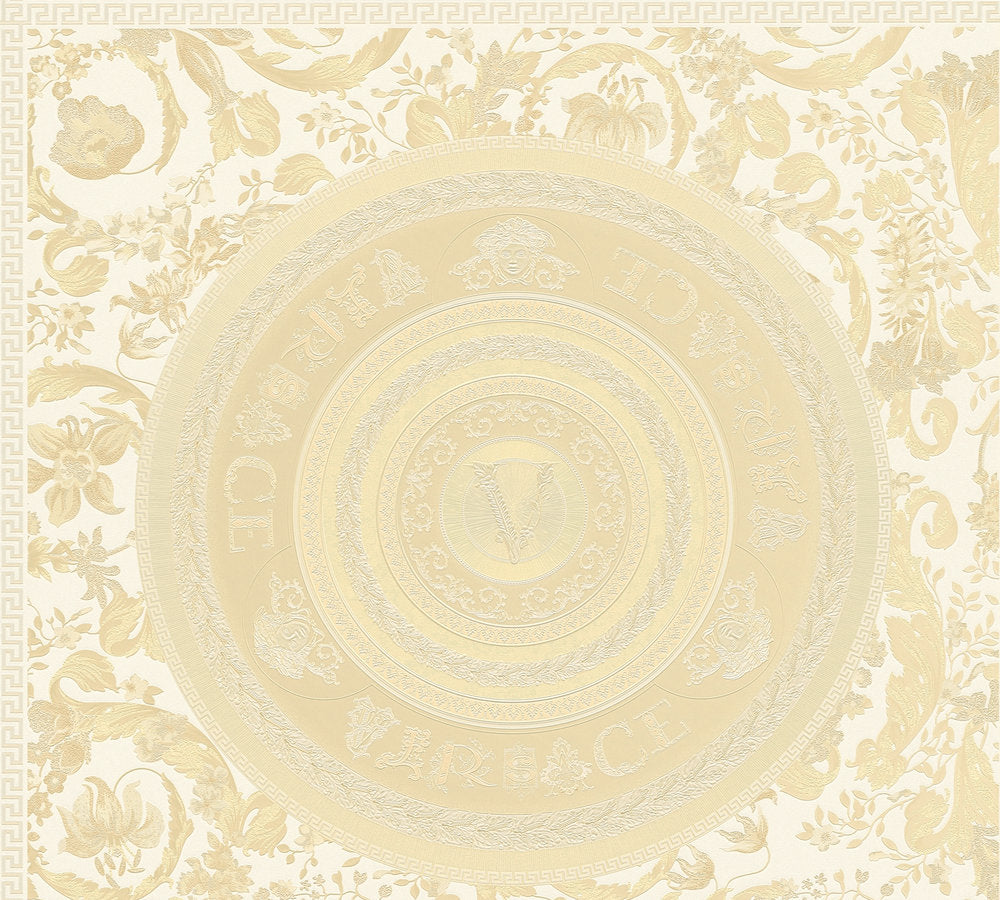Versace Beige Florale Tapete - 10,05 m x 0,70 m