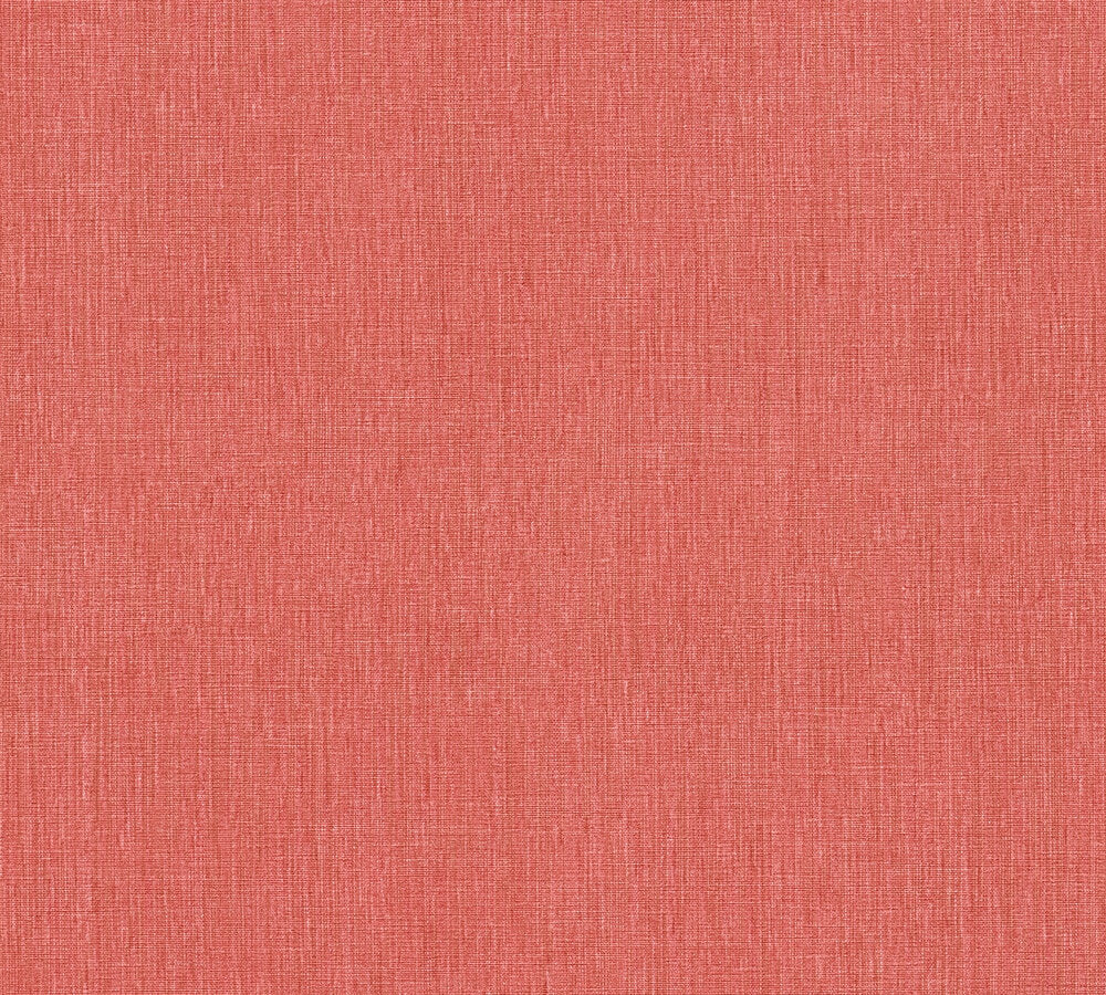 Strukturtapete Leinen Erdbeerrot Klassisch