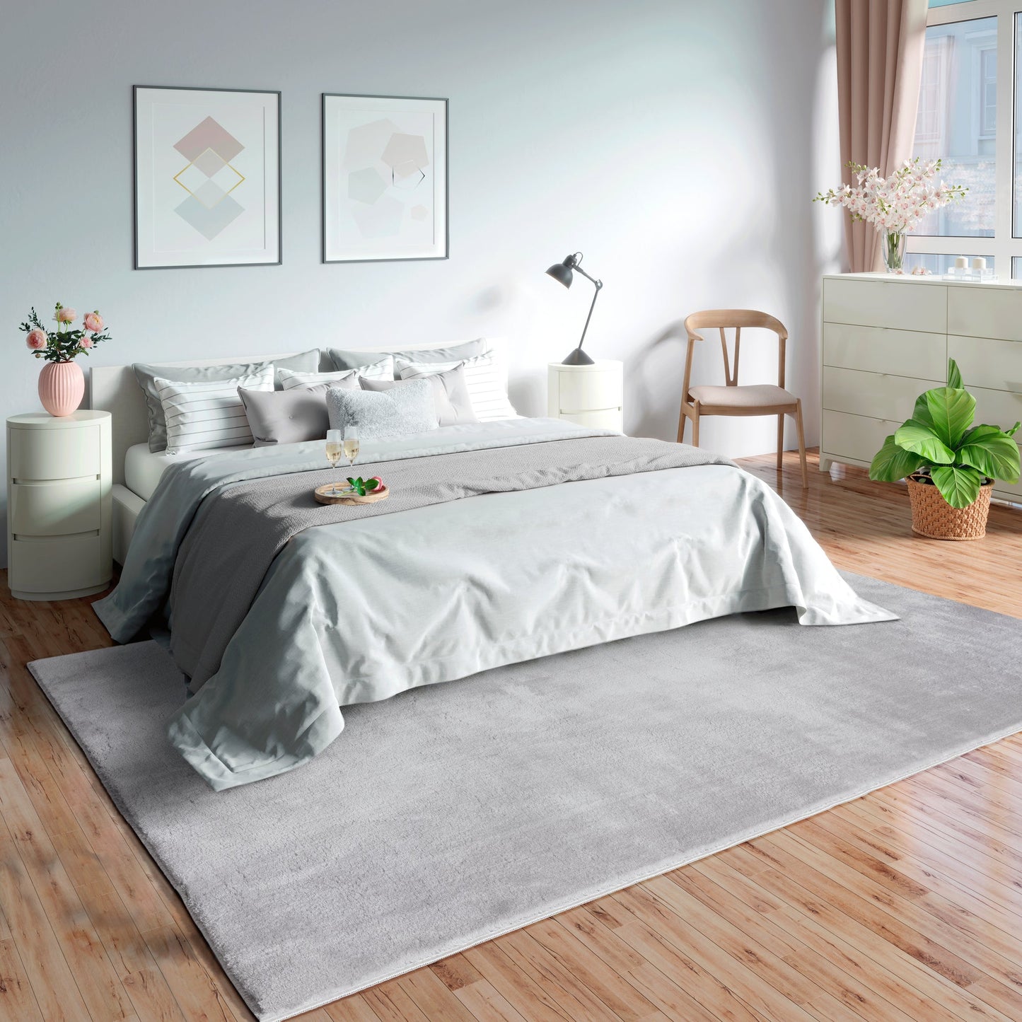 Teppich Morgenlicht Grau rechteckig - 340cm x 240cm