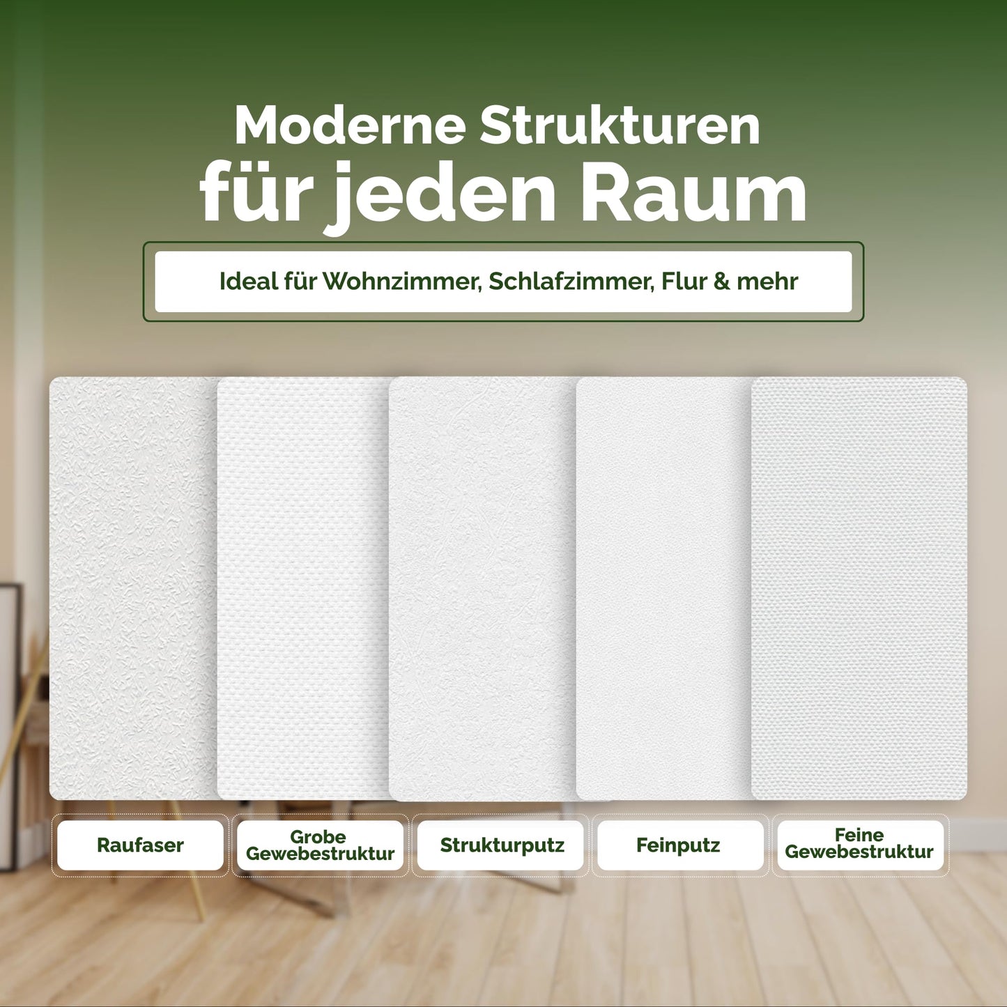 Veluxis® Vliestapete Feinputz - 10,05 m x 0,53 m