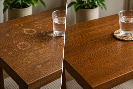 Wasserflecken auf Holz behandeln