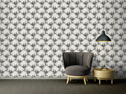 Belle Epoque Papiertapete Weiß Creme Schwarz 10,05 m x 0,53 m