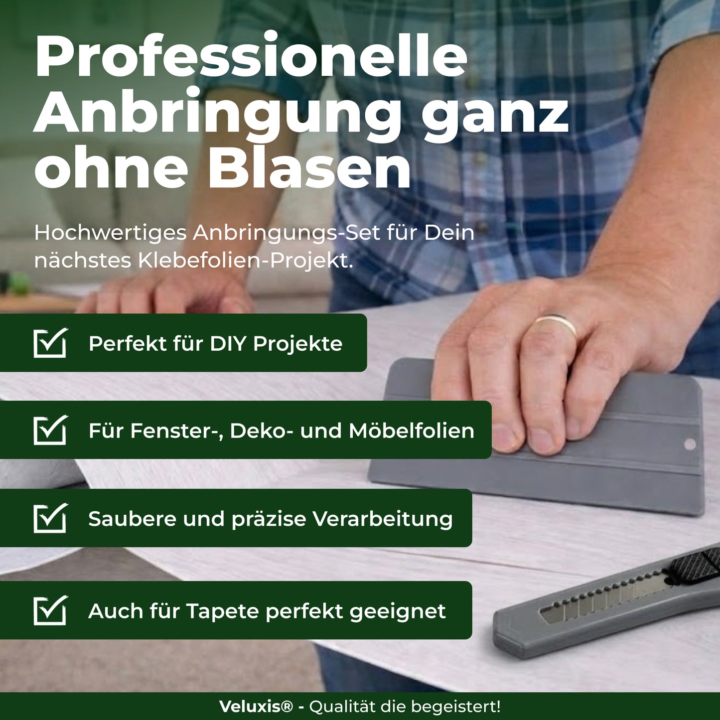 Cuttermesser & Folien Rakel Set von Veluxis 