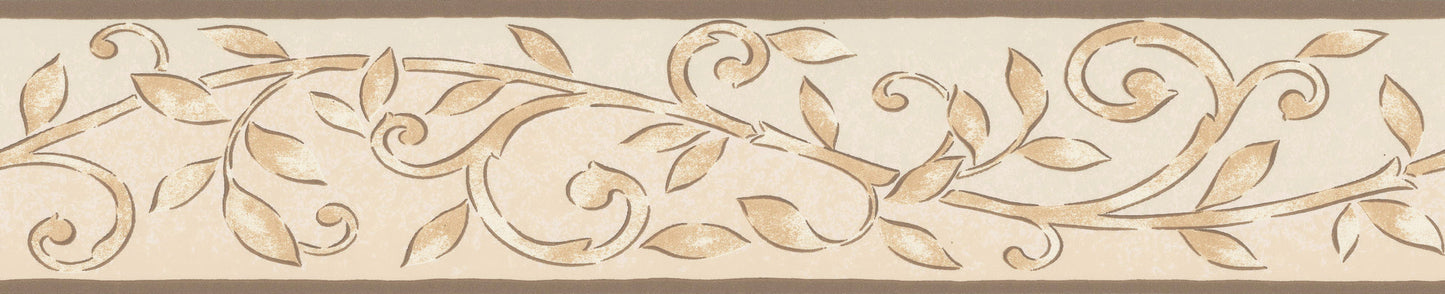 Only Borders 10 Dekobordüre Braun Beige 5,00 m x 0,13 m