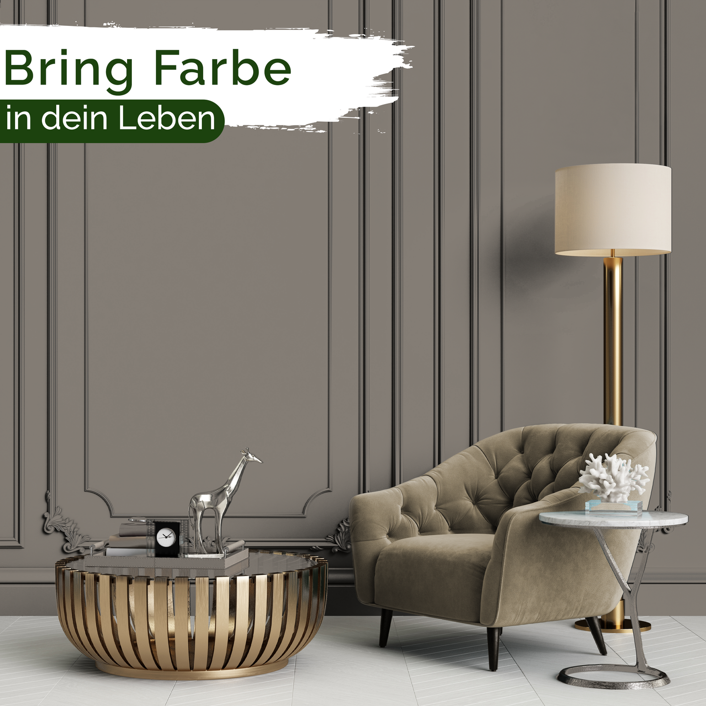 Wandfarbe Grau Matt – Earl Grey Tea Innenfarbe Veluxis®