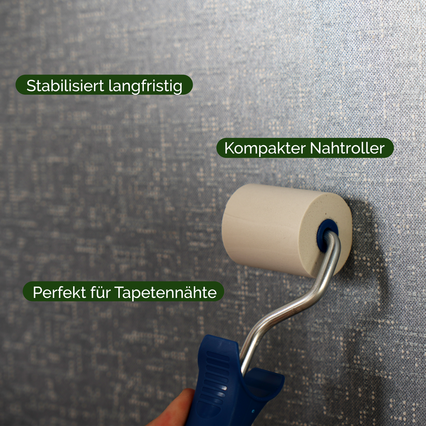 Veluxis® Tapeten Andrückroller 4,5 cm Blau Weiß Präzise