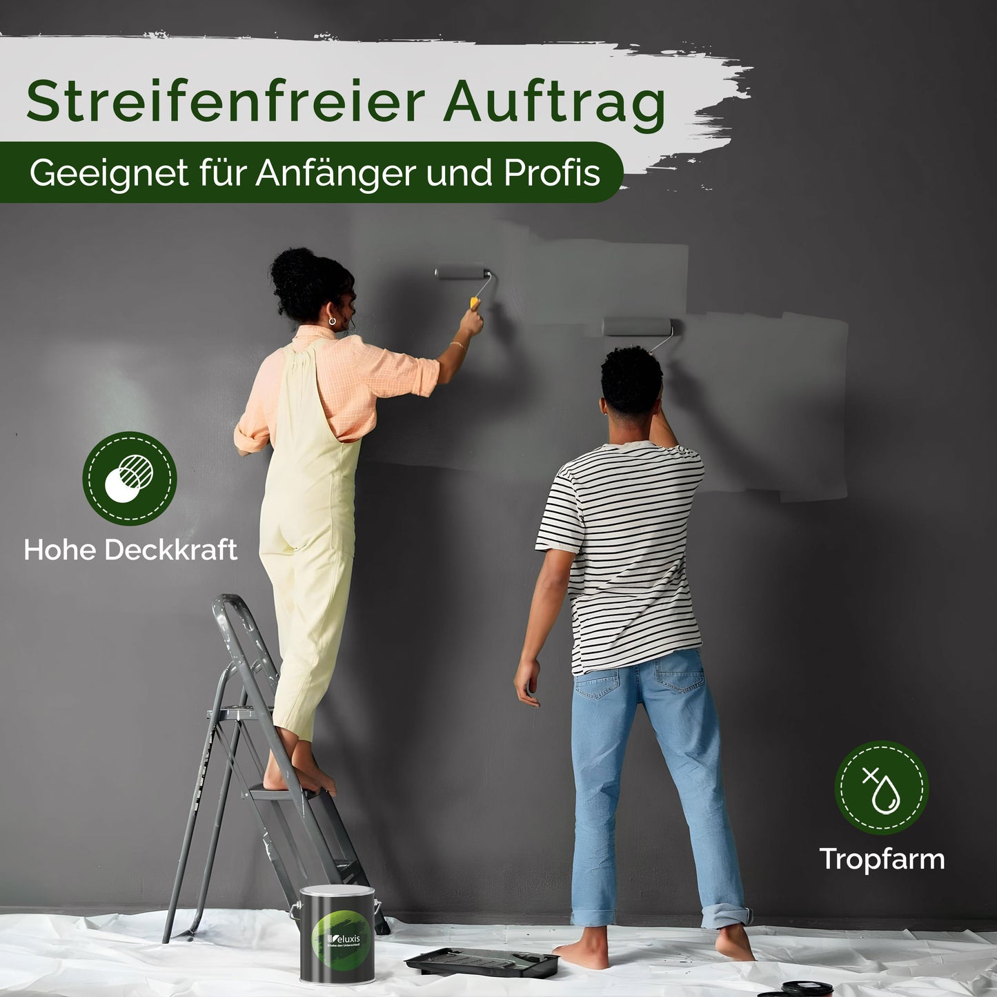Wandfarbe Premium Schwarz (Deep Black)
