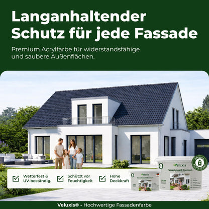 Fassadenfarbe Weiß Premium – Acryl-Fassadenfarbe weiß matt für ca. 30 m²